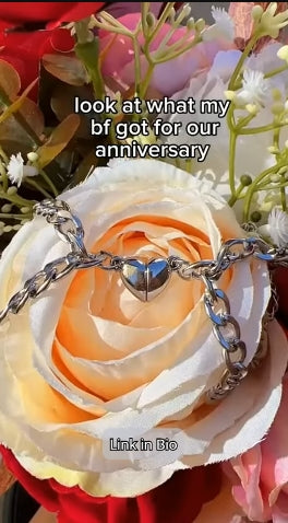 Stylish Stainless Steel Heart-Shaped Couple Bracelets - Perfect Hand Jewelry Set for Lovers and Friends